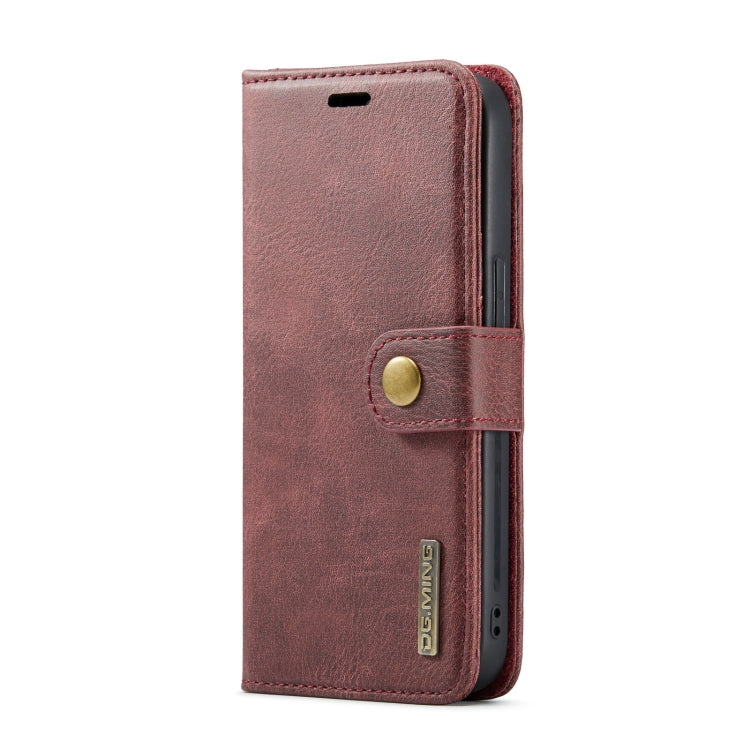 For iPhone 14 DG.MING Crazy Horse Texture Detachable Magnetic Leather Case(Red) by DG.MING