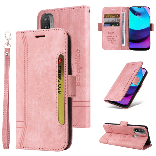 For Motorola Moto E20 / E30 / E40 BETOPNICE Dual-side Buckle Leather Phone Case(Pink) by BETOPNICE