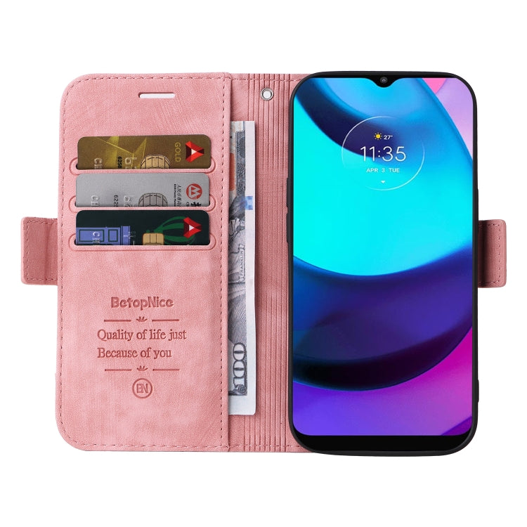 For Motorola Moto E20 / E30 / E40 BETOPNICE Dual-side Buckle Leather Phone Case(Pink) by BETOPNICE