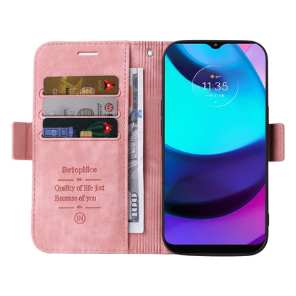 For Motorola Moto E20 / E30 / E40 BETOPNICE Dual-side Buckle Leather Phone Case(Pink) by BETOPNICE