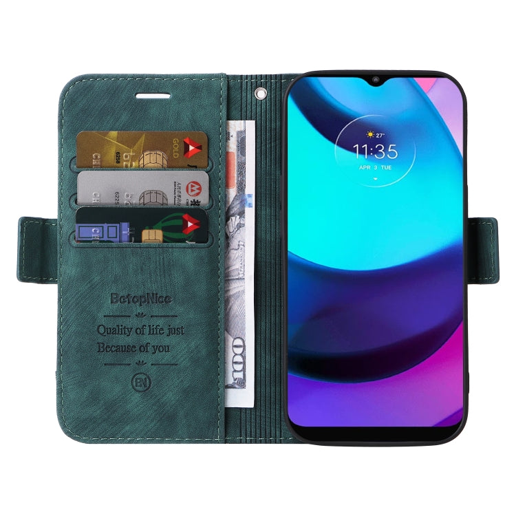 For Motorola Moto E20 / E30 / E40 BETOPNICE Dual-side Buckle Leather Phone Case(Green) by BETOPNICE