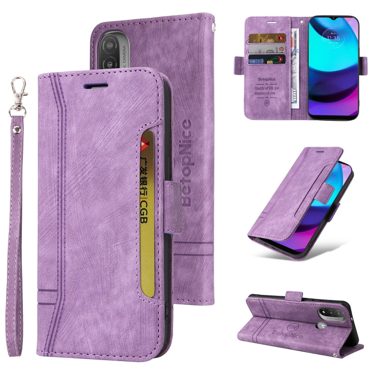 For Motorola Moto E20 / E30 / E40 BETOPNICE Dual-side Buckle Leather Phone Case(Purple) by BETOPNICE