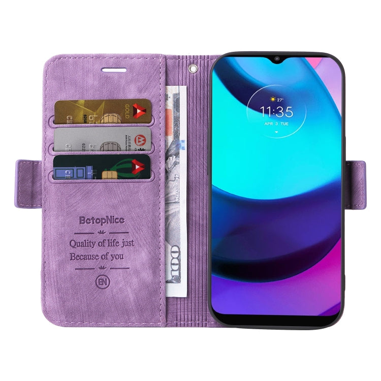 For Motorola Moto E20 / E30 / E40 BETOPNICE Dual-side Buckle Leather Phone Case(Purple) by BETOPNICE