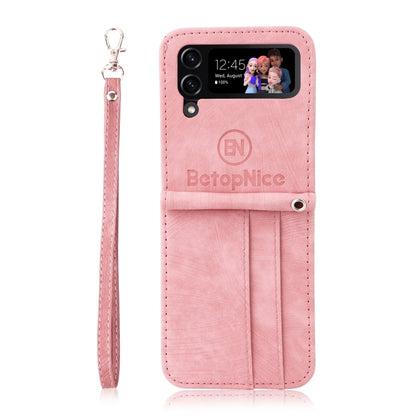 For Samsung Galaxy Z Flip4 BETOPNICE Dual-side Buckle Leather Phone Case(Pink) by BETOPNICE