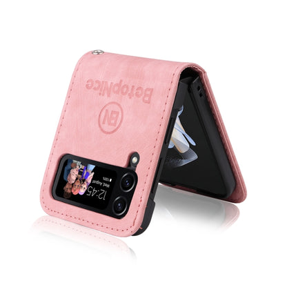For Samsung Galaxy Z Flip4 BETOPNICE Dual-side Buckle Leather Phone Case(Pink) by BETOPNICE