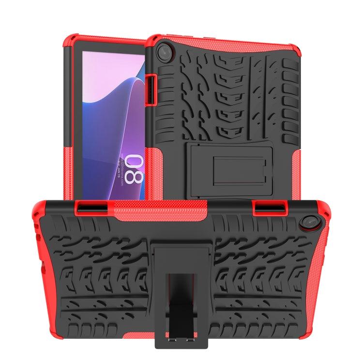 For Lenovo Tab M10 3rd Gen Tire Texture TPU + PC Tablet Case with Holder(Red) by bashfashion