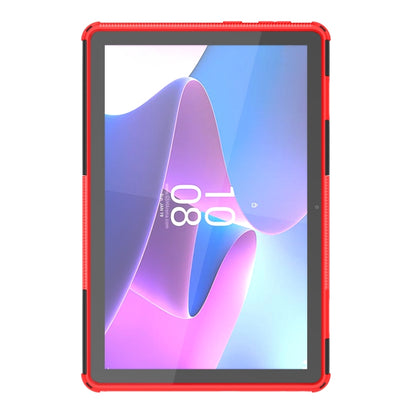 For Lenovo Tab M10 3rd Gen Tire Texture TPU + PC Tablet Case with Holder(Red) by bashfashion