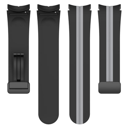 For Samsung Galaxy Watch5 Pro Two-color Stripe Silicone Watch Band(Black Grey) by bashfashion