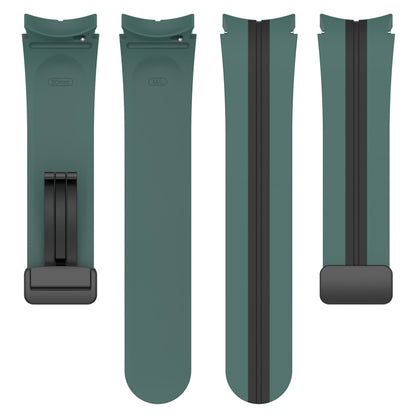 For Samsung Galaxy Watch5 Pro Two-color Stripe Silicone Watch Band(Olive Green Black) by bashfashion