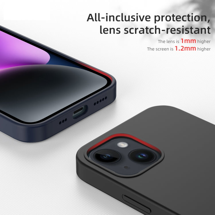 For iPhone 14 Mutural Yuemu Series Liquid Silicone Microfiber Case(Pink) by Mutural