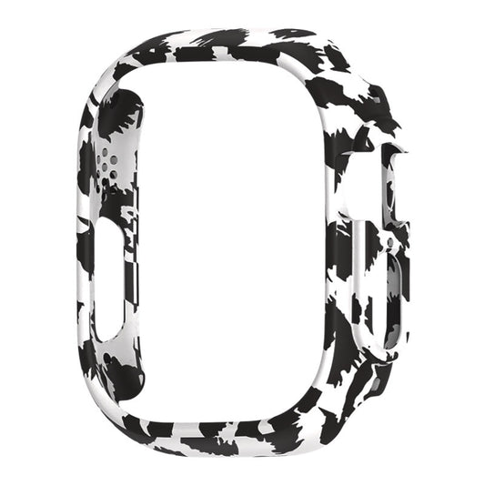For Apple Watch Ultra 3 / 2 / 1 49mm PC Hollow Electroplating Protective Case(White Leopard) by bashfashion