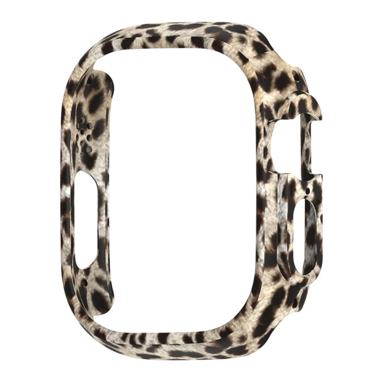 For Apple Watch Ultra 3 / 2 / 1 49mm PC Hollow Electroplating Protective Case(Black Leopard) by bashfashion