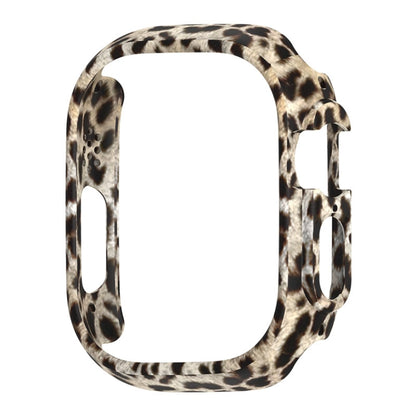 For Apple Watch Ultra 3 / 2 / 1 49mm PC Hollow Electroplating Protective Case(Black Leopard) by bashfashion