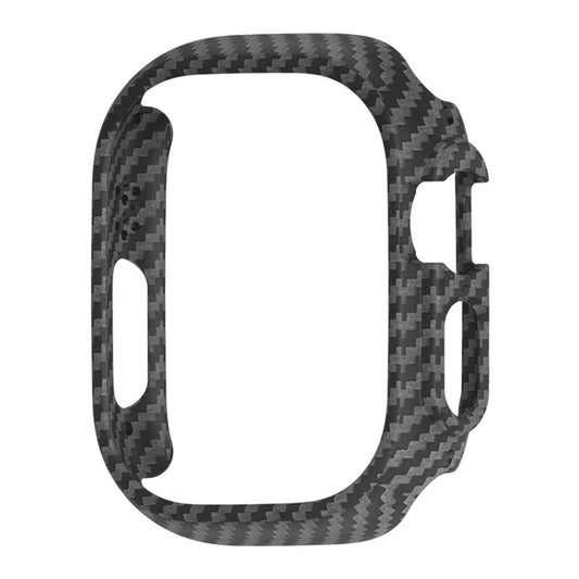 For Apple Watch Ultra 3 / 2 / 1 49mm PC Hollow Electroplating Protective Case(Carbon Fibre) by bashfashion