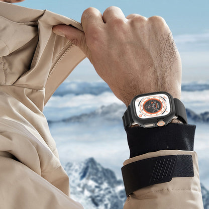 For Apple Watch Ultra 3 / 2 / 1 49mm PC Hollow Electroplating Protective Case(Carbon Fibre) by bashfashion