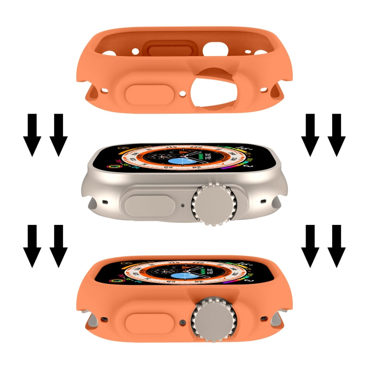 For Apple Watch Ultra 49mm Candy TPU Protective Case(Orange) by bashfashion