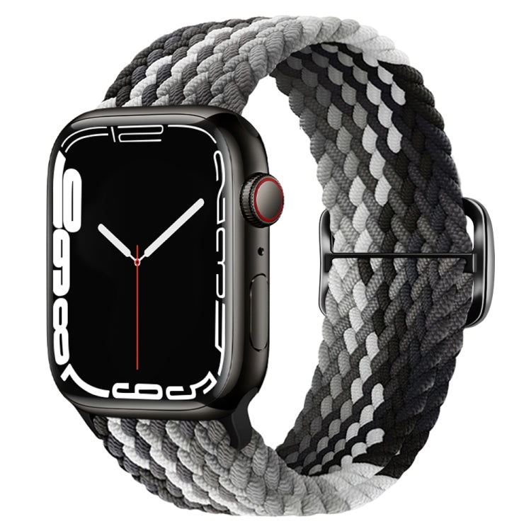 Buckle Nylon Braided Watch Band for Apple Watch Ultra 49mm&Watch Ultra 2 49mm / Series 9&8&7 45mm / SE 3&SE 2&6&SE&5&4 44mm / 3&2&1 42mm(Black Chocolate) by bashfashion