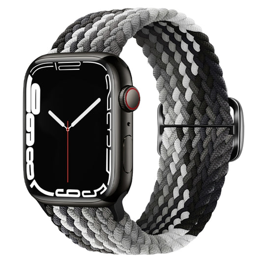 Buckle Nylon Braided Watch Band for Apple Watch Ultra 49mm&Watch Ultra 2 49mm / Series 9&8&7 45mm / SE 3&SE 2&6&SE&5&4 44mm / 3&2&1 42mm(Black Chocolate) by bashfashion
