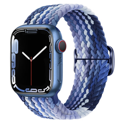 Buckle Nylon Braided Watch Band for Apple Watch Ultra 49mm&Watch Ultra 2 49mm / Series 9&8&7 45mm / SE 3&SE 2&6&SE&5&4 44mm / 3&2&1 42mm(Blueberry) by bashfashion