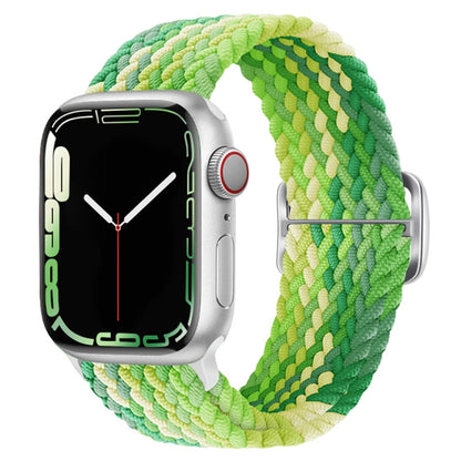 Buckle Nylon Braided Watch Band for Apple Watch Ultra 49mm&Watch Ultra 2 49mm / Series 9&8&7 45mm / SE 3&SE 2&6&SE&5&4 44mm / 3&2&1 42mm(Lime Green) by bashfashion