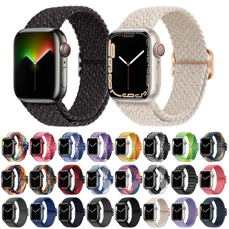 Buckle Nylon Braided Watch Band for Apple Watch Ultra 49mm&Watch Ultra 2 49mm / Series 9&8&7 45mm / SE 3&SE 2&6&SE&5&4 44mm / 3&2&1 42mm(Starlight Colorful) by bashfashion