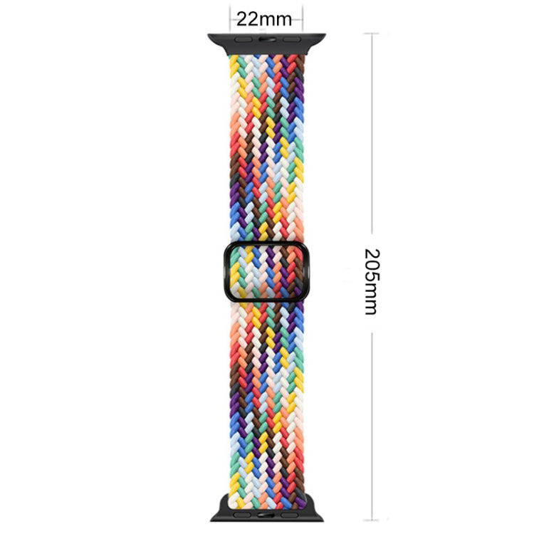 Buckle Nylon Braided Watch Band for Apple Watch Ultra 49mm&Watch Ultra 2 49mm / Series 9&8&7 45mm / SE 3&SE 2&6&SE&5&4 44mm / 3&2&1 42mm(Blue White) by bashfashion