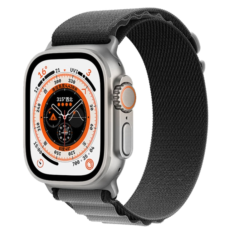 For Apple Watch Ultra 49mm Nylon Watch Band (Black Grey) by bashfashion