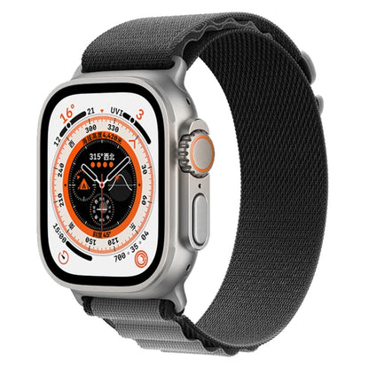 For Apple Watch Ultra 49mm Nylon Watch Band (Black Grey) by bashfashion