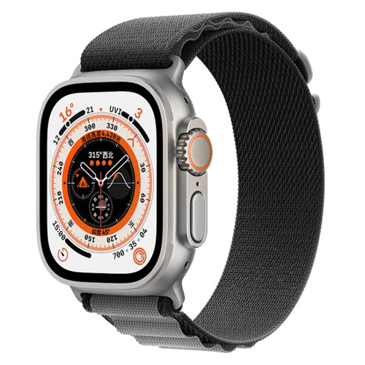 For Apple Watch Ultra 49mm Nylon Watch Band (Black Grey) by bashfashion