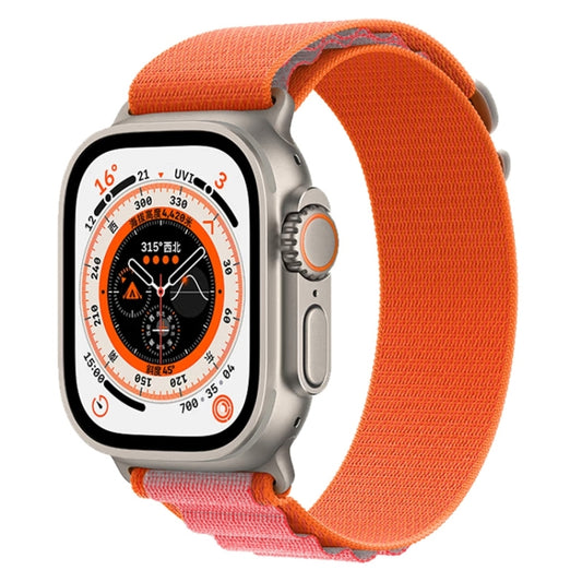 For Apple Watch Ultra 49mm Nylon Watch Band (Orange+Pink) by bashfashion