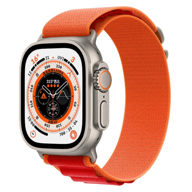 For Apple Watch Ultra 49mm Nylon Watch Band (Orange + Red) by bashfashion