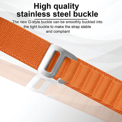 For Apple Watch Ultra 49mm Nylon Watch Band (Orange+Pink) by bashfashion