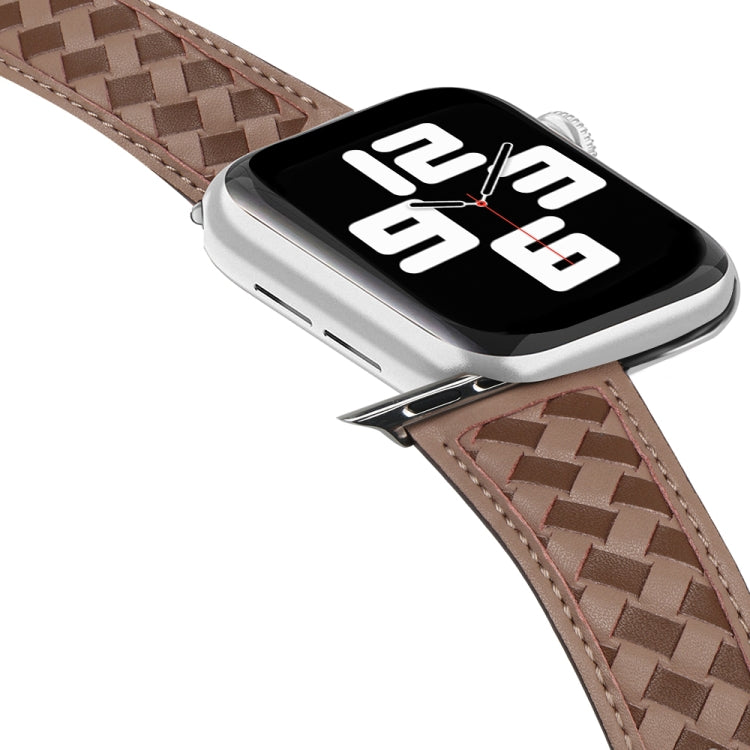 Braided Genuine Leather Watch Band for Apple Watch Ultra 49mm&Watch Ultra 2 49mm / Series 9&8&7 45mm / SE 3&SE 2&6&SE&5&4 44mm / 3&2&1 42mm(Grey+Brown) by bashfashion