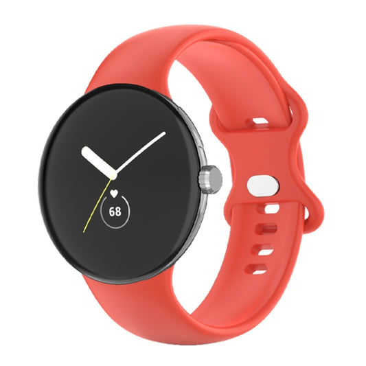 For Google Pixel Watch Single Color Silicone Watch Band Man(Red) by bashfashion