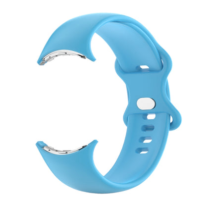 For Google Pixel Watch Single Color Silicone Watch Band Man(Sky Blue) by bashfashion