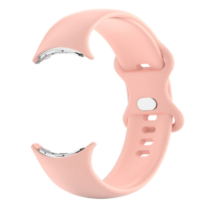 For Google Pixel Watch Single Color Silicone Watch Band Man(Pink) by bashfashion