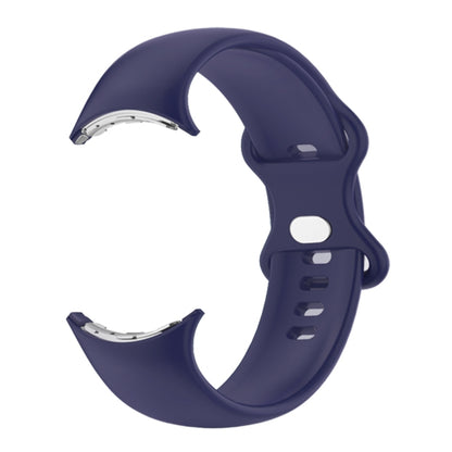 For Google Pixel Watch Single Color Silicone Watch Band Man(Blue) by bashfashion