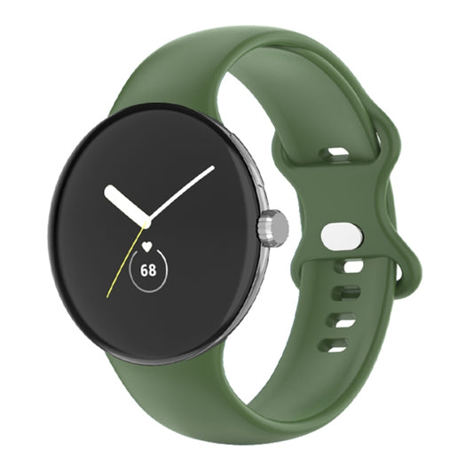 For Google Pixel Watch Single Color Silicone Watch Band Man(Green) by bashfashion