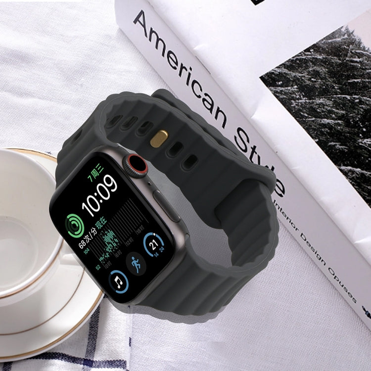 Reverse Buckle Silicone Watch Band for Apple Watch Ultra 49mm&Watch Ultra 2 49mm / Series 9&8&7 45mm / SE 3&SE 2&6&SE&5&4 44mm / 3&2&1 42mm(Grey) by bashfashion