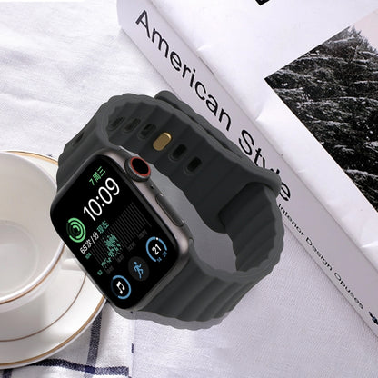 Reverse Buckle Silicone Watch Band for Apple Watch Ultra 49mm&Watch Ultra 2 49mm / Series 9&8&7 45mm / SE 3&SE 2&6&SE&5&4 44mm / 3&2&1 42mm(Grey) by bashfashion