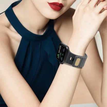 Reverse Buckle Silicone Watch Band for Apple Watch Ultra 49mm&Watch Ultra 2 49mm / Series 9&8&7 45mm / SE 3&SE 2&6&SE&5&4 44mm / 3&2&1 42mm(Grey) by bashfashion