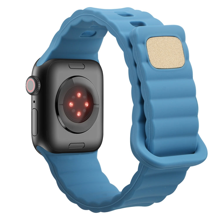 Reverse Buckle Silicone Watch Band for Apple Watch Ultra 49mm&Watch Ultra 2 49mm / Series 9&8&7 45mm / SE 3&SE 2&6&SE&5&4 44mm / 3&2&1 42mm(Sky Blue) by bashfashion