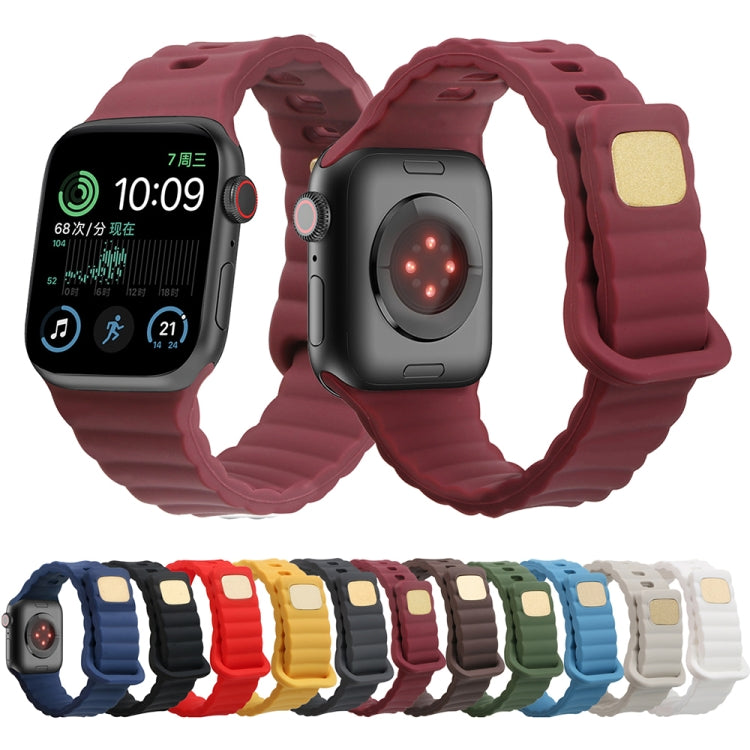 Reverse Buckle Silicone Watch Band for Apple Watch Ultra 49mm&Watch Ultra 2 49mm / Series 9&8&7 45mm / SE 3&SE 2&6&SE&5&4 44mm / 3&2&1 42mm(White) by bashfashion