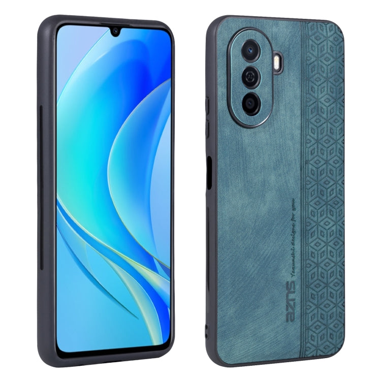 For Huawei Enjoy 50 / nova Y70 AZNS 3D Embossed Skin Feel Phone Case(Dark Green) by AZNS
