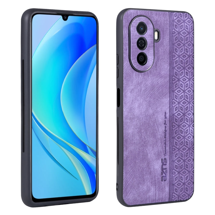 For Huawei Enjoy 50 / nova Y70 AZNS 3D Embossed Skin Feel Phone Case(Purple) by AZNS