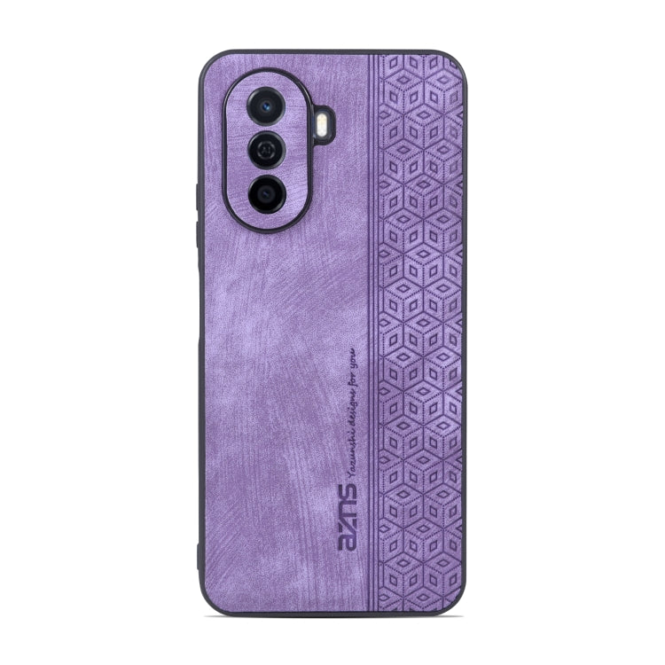 For Huawei Enjoy 50 / nova Y70 AZNS 3D Embossed Skin Feel Phone Case(Purple) by AZNS