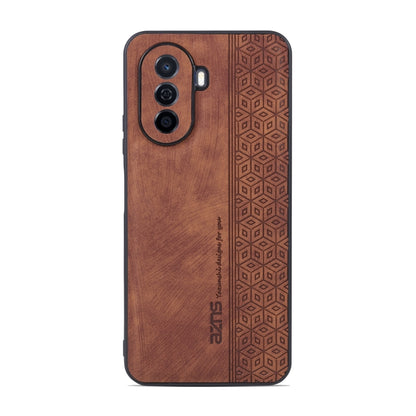 For Huawei Enjoy 50 / nova Y70 AZNS 3D Embossed Skin Feel Phone Case(Brown) by AZNS