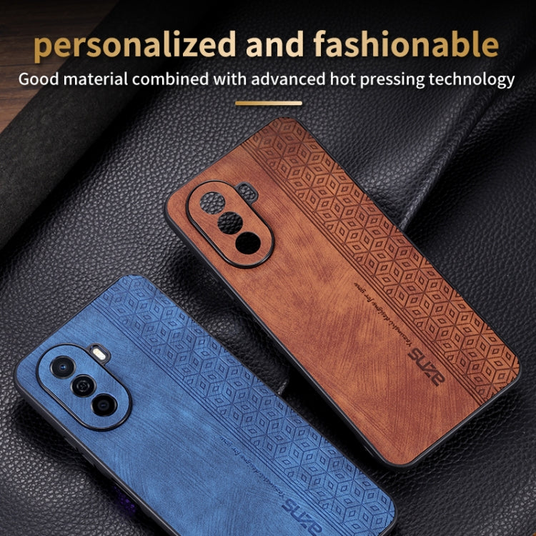 For Huawei Enjoy 50 / nova Y70 AZNS 3D Embossed Skin Feel Phone Case(Brown) by AZNS