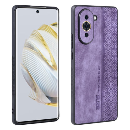 For Huawei nova 10 AZNS 3D Embossed Skin Feel Phone Case(Purple) by AZNS