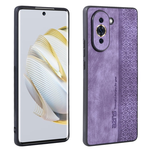 For Huawei nova 10 AZNS 3D Embossed Skin Feel Phone Case(Purple) by AZNS